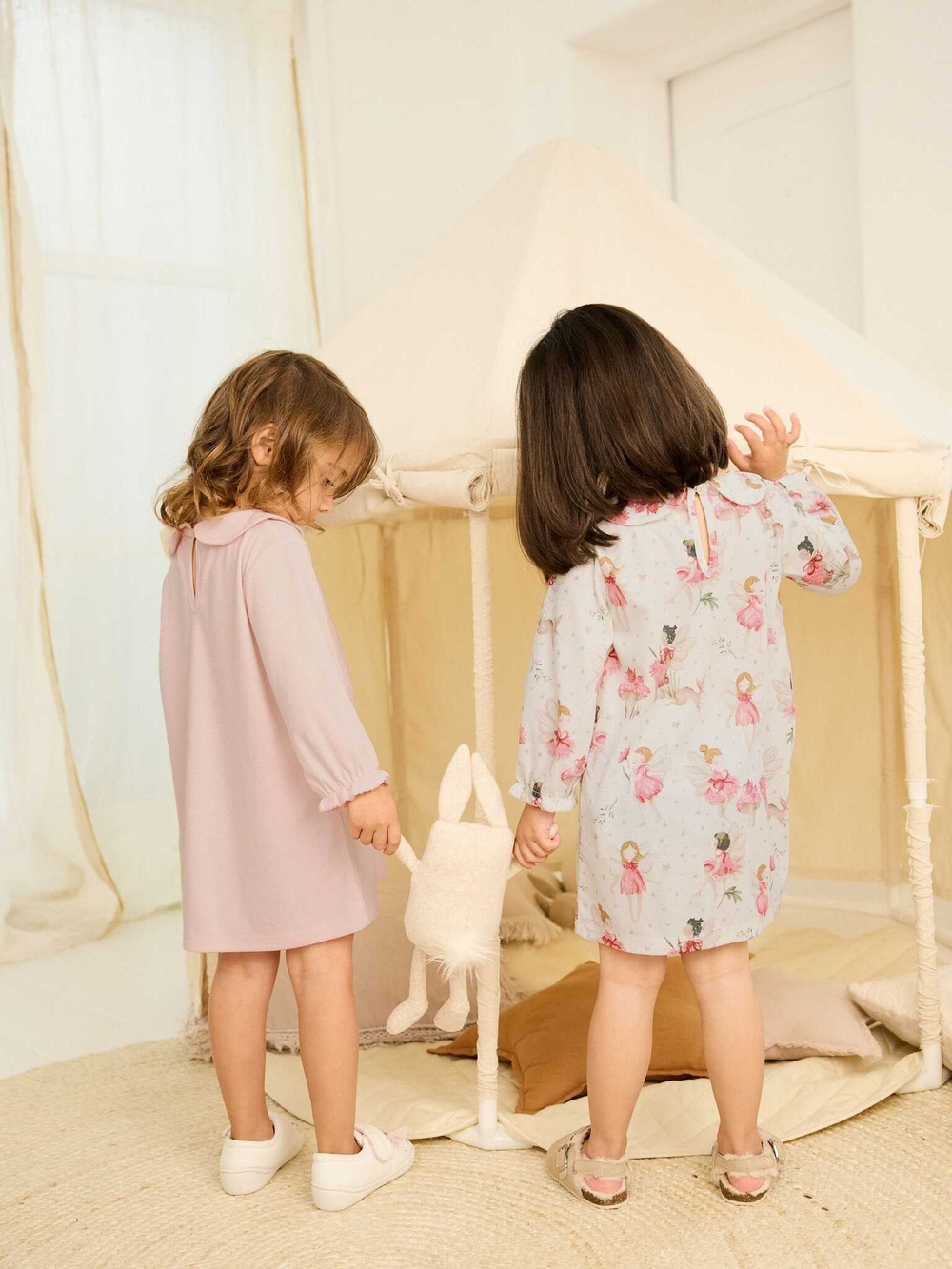 Рубашка ночная для девочки Next D73-982, 2 шт., Розовый, Белый