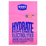BUBS Naturals, Hydrate or Die®, смесь для приготовления электролитического напитка, со вкусом ягодного ассорти, 20 пакетиков по 12,3 г (0,43 унции)