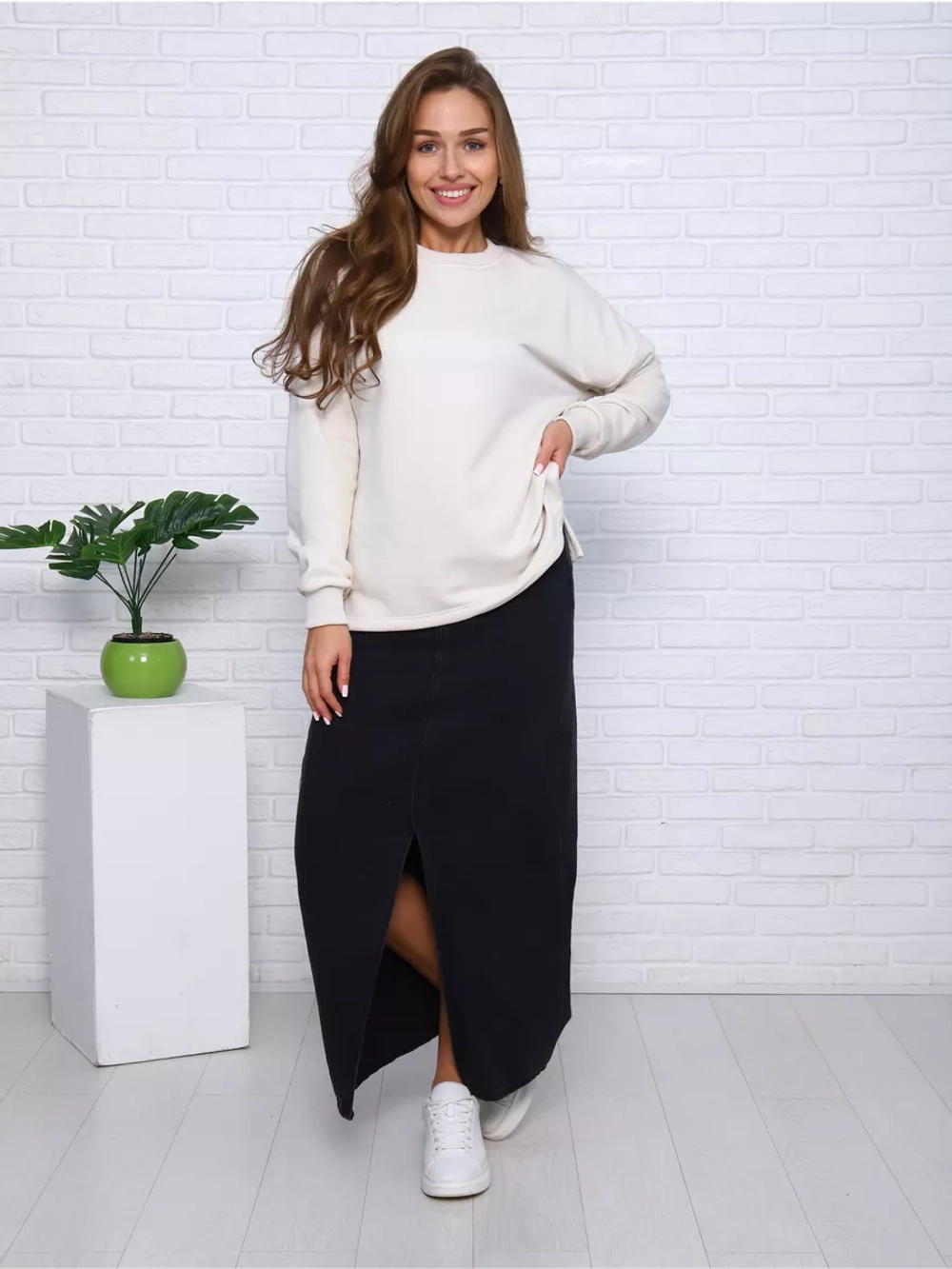 Свитшот утепленный базовый оверсайз