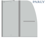 Шторка F03 для ванной, распашная PARLY (130x120)