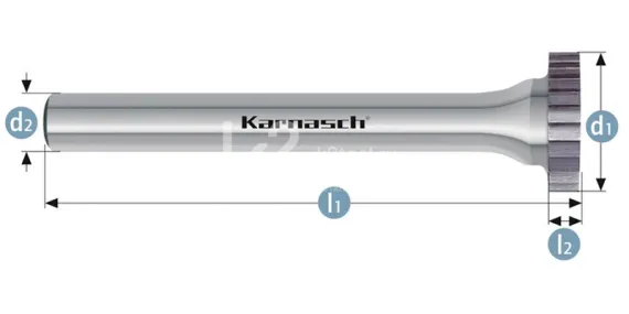 Борфреза твердосплавная Karnasch форма S (диск), 10х1,6х3х34 мм, HP-2, без покрытия, арт. 11.4011-005