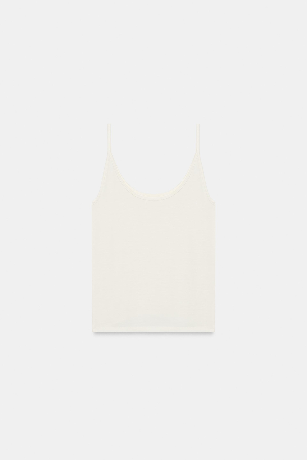ZARA ТОП НА ТОНКИХ БРЕТЕЛЯХ, ЖЕЛТОВАТО-БЕЛЫЙ