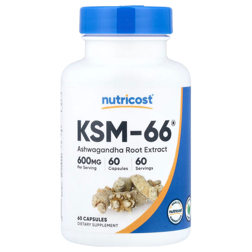 Nutricost, KSM-66®, экстракт корня ашваганды, 60 капсул