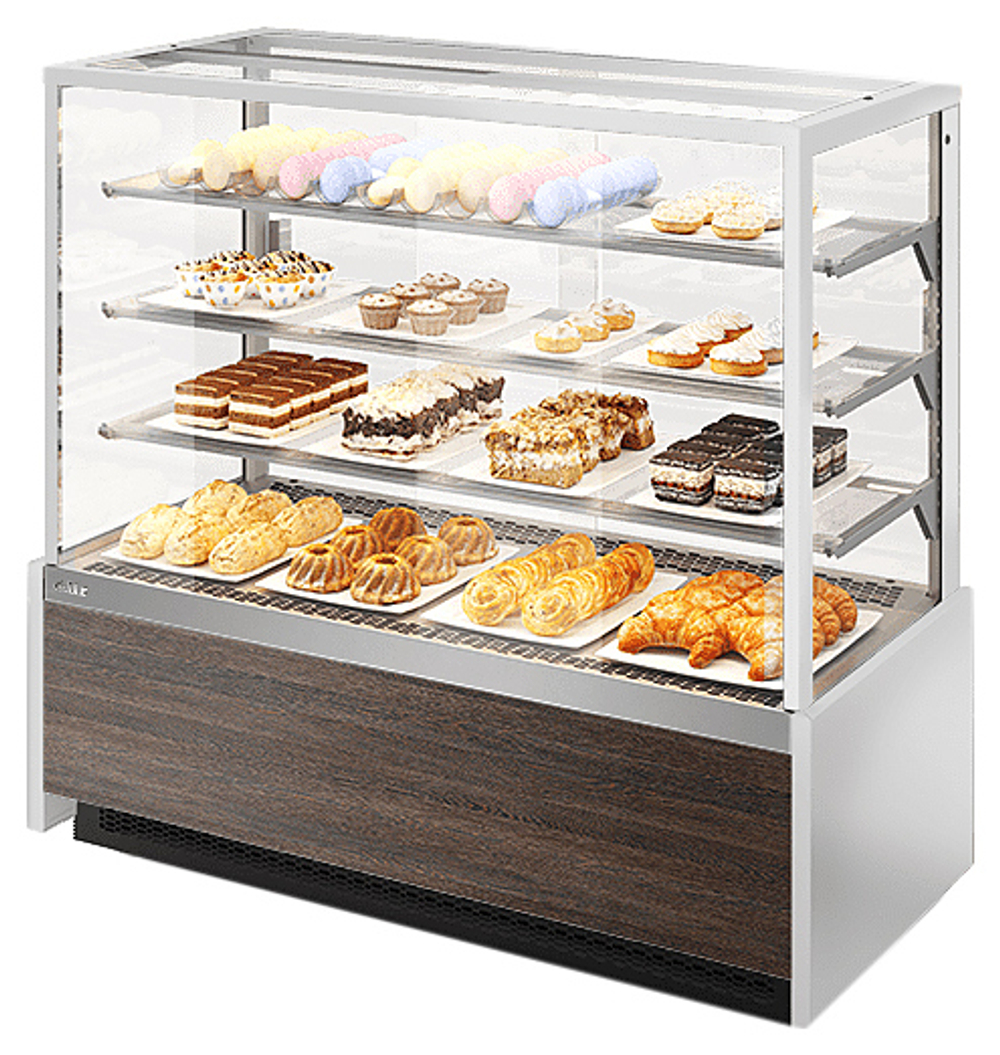 Витрина кондитерская Chilz VETE KUB 130 белый, венге мали