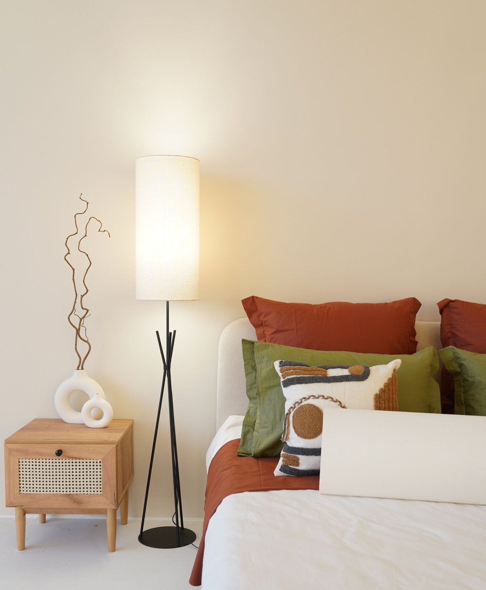 Торшер напольный золотой с белым абажуром в стиле лофт, светильник напольный классический, Дали, E27, 60 Вт