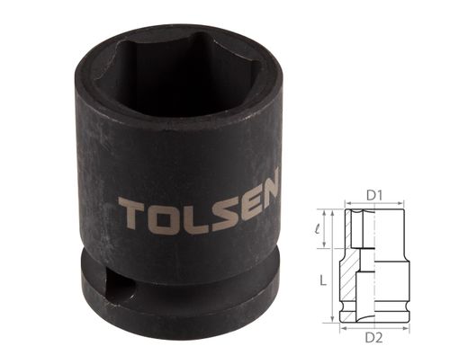 TOLSEN (TT18221) Головка торцевая ударная шестигранная 1/2", 21 мм