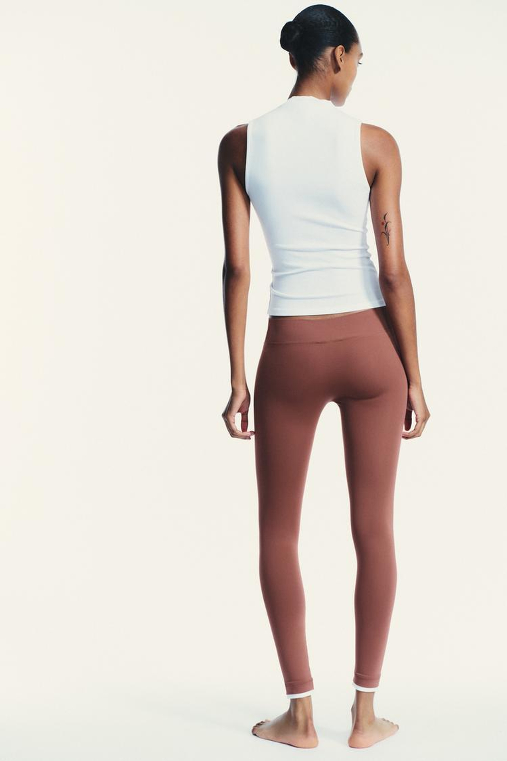 ZARA ТОП ИЗ ХЛОПКА И МОДАЛА, БЕЛЫЙ