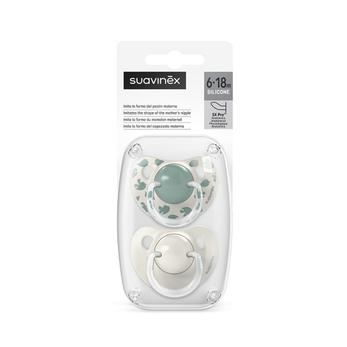 Набор анатомических пустышек Suavinex Birdies зеленый, 6-18 мес, 2 шт
