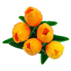 GAEM Цветы искусственные "Букет Тюльпанов из 5шт, L10 W10 H34 см