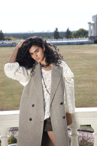 Жилет удлиненный бежевый COLINE