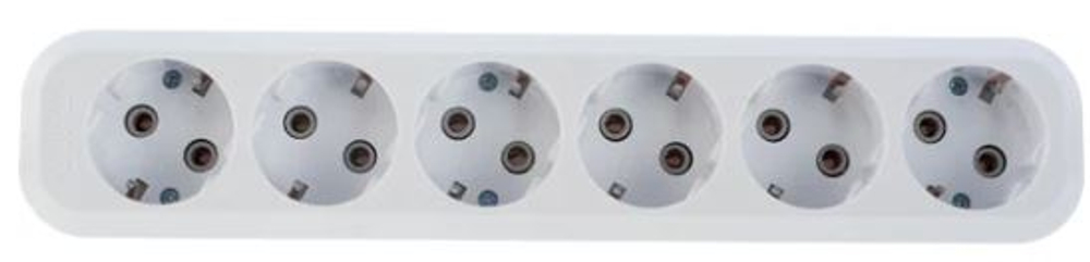 Колодка 6 гнезда, с заземлением, AБС-пластик UNIVersal E306