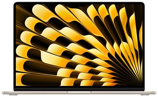 Apple MacBook Air 15" (M3, 8C CPU/10C GPU, 2024), 16 ГБ, 512 ГБ SSD, «сияющая звезда»