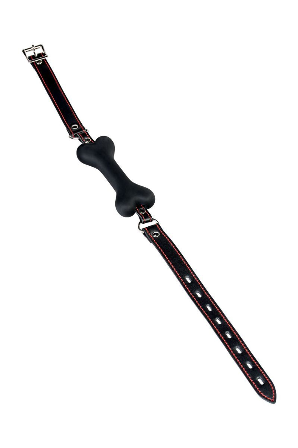 Черный кляп-трензельTOYFA Theatre в виде косточки (Цвет: черный)