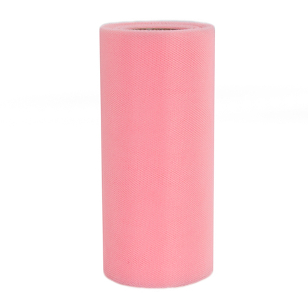 Лента (15 см*22,86 м) Фатин, Розовый персик, 1 шт.