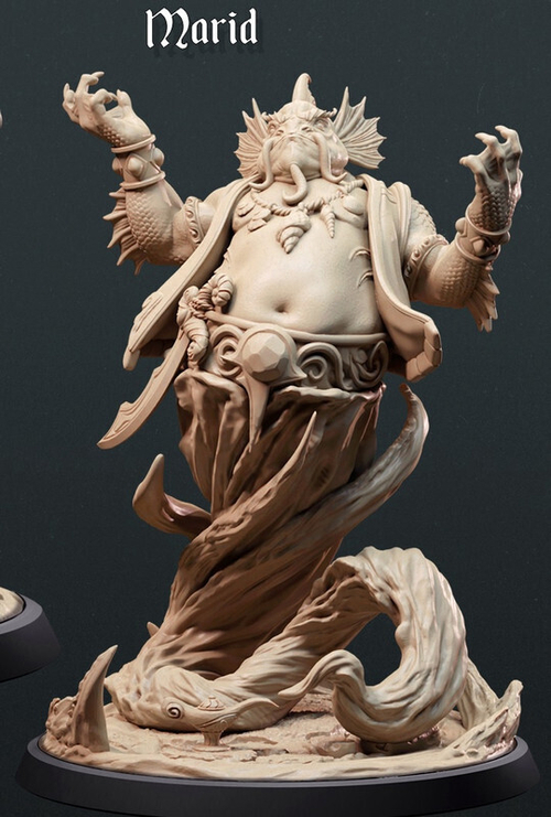 Марид миниатюра для dnd, днд, pathfinder, фентези, Настольная игра, НРИ, Варгейм, РПГ