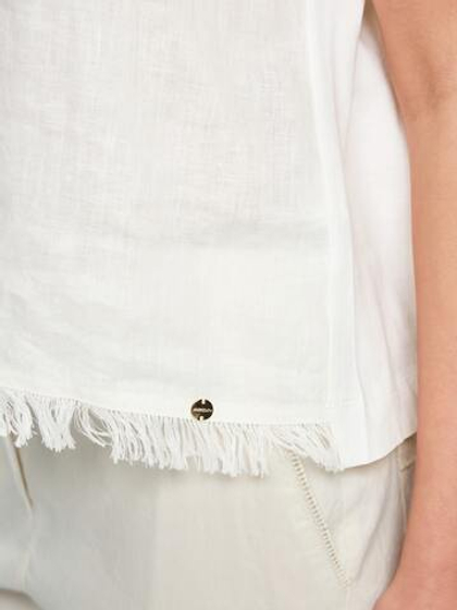 Marc Cain Блуза из льна декорированная бахромой