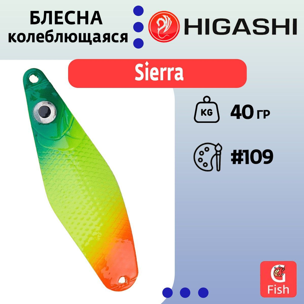 Блесна колеблющаяся HIGASHI Sierra 40g#102