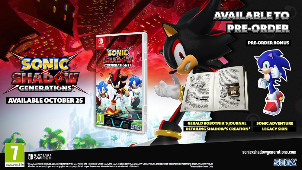 Игра Sonic X Shadow Generations Day 1 Edition (Русская версия) для Nintendo Switch