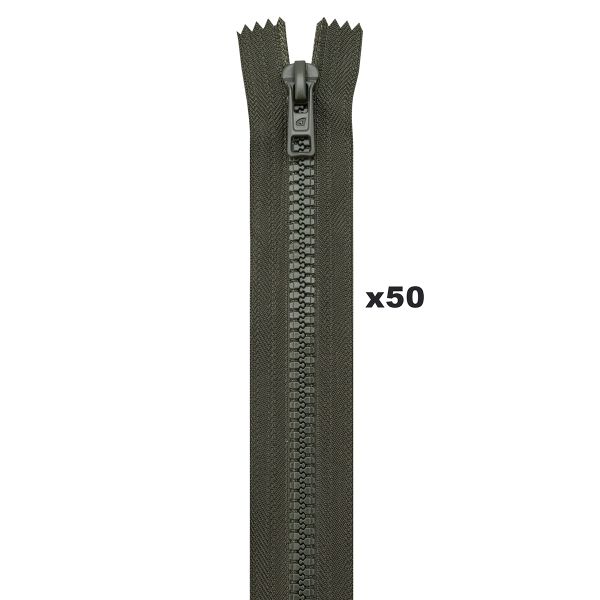 Молния трактор Arta Т6 (6 мм) 1 зам., н/раз., 18 см, (2075), A237 т.хаки, НОВЫЙ МАТОВЫЙ ЗАМОК, уп.50 штук