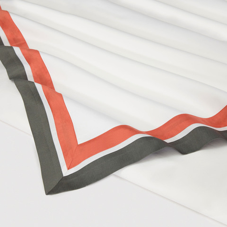 Постельное белье 2 спальное евро Сlaire&Caroll Jacqueline белое с серо-зеленым кантом