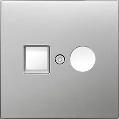 Donel R98 METAL благородная сталь накладка для розеток RJ45+SAT, 2-я, серия DA