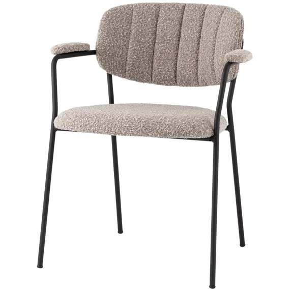 Стул Carol с подлокотниками, серое букле