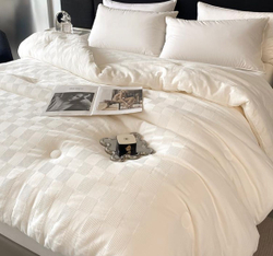 Одеяло теплое 200х230 Белое хлопок соевое волокно