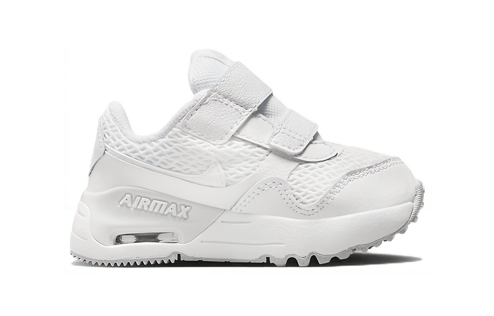 Baby Nike Air Max SYSTM comfortable non-slip shock absorption wear-resistant low-top toddler shoes white