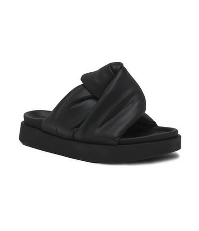 Кожаные шлепанцы soft crossed INUIKII - черный(70104-140)