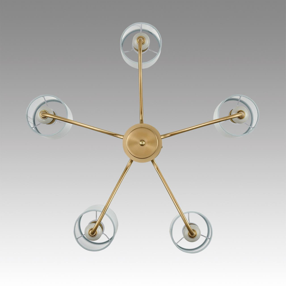 6590/5 CLASSI LN25 57 латунь/мятный зеленый, металл, керамика/текстиль Люстра подвесная E14 5*40W 220V ANRI