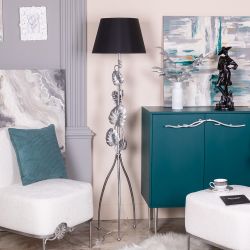 Светильник напольный торшер Monstera Deliciosa (Монстера) с абажуром Сити-2 Черный