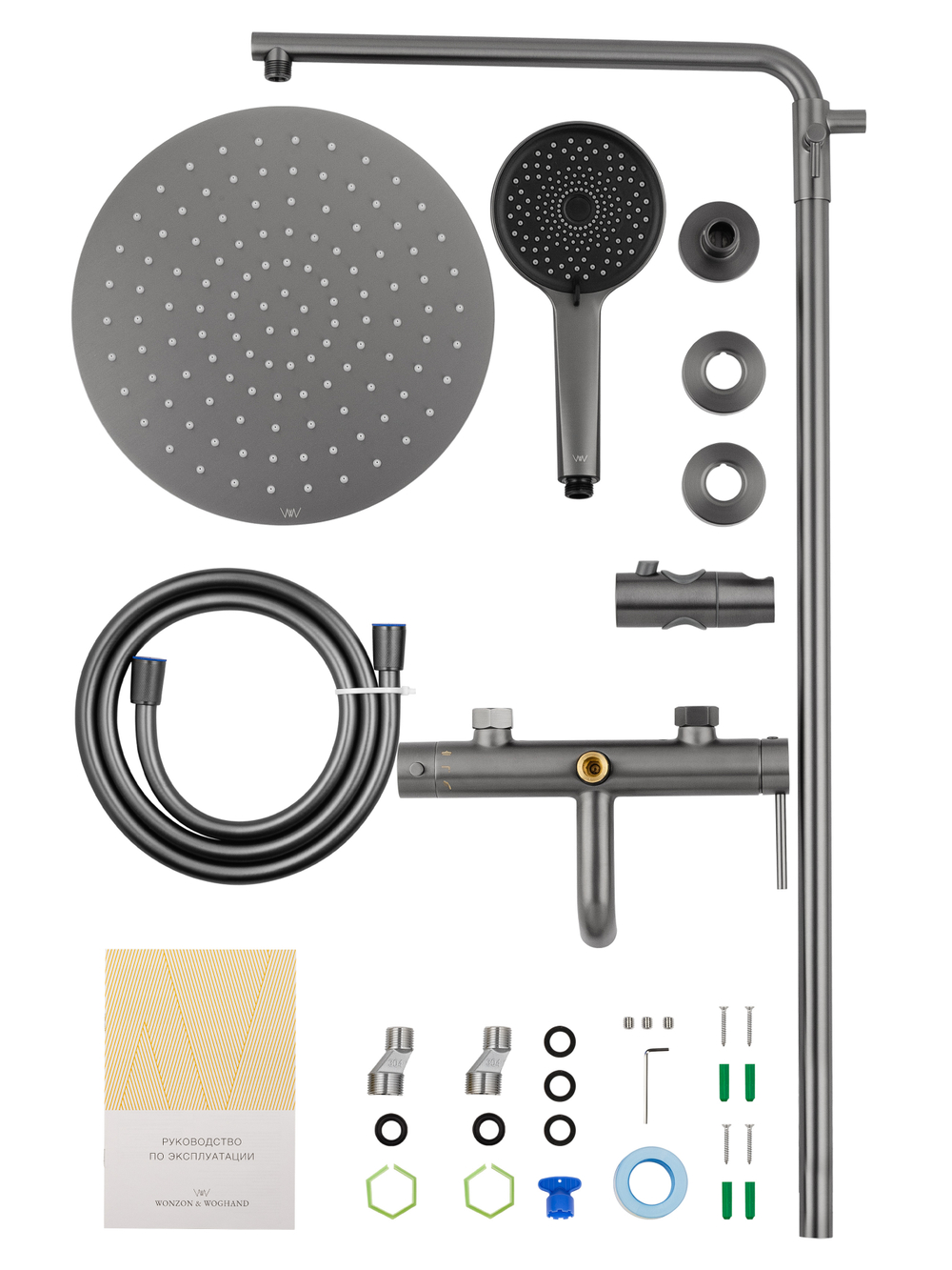 Душевая система WONZON & WOGHAND STICK, Темный графит (WW-88739017-BGM)