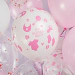 Шар (12''/30 см) Ура, Девочка!, Белый (200)/Розовый (433), пастель, 5 ст, 25 шт.