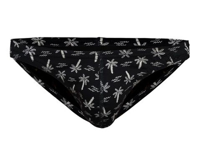 Черные трусы-слипы с принтом в виде пальм (Размер: M) (Цвет: черный)