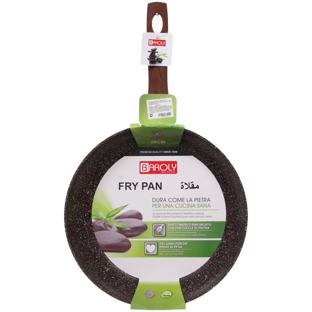 Сковорода «BAROLY» GRAY 28см индукционная с антипригарным покрытием, бакелитовая ручка