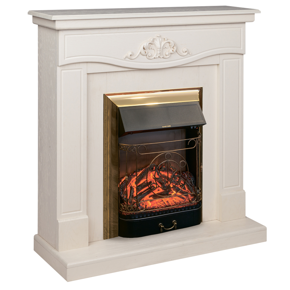 Каминокомплект Real Flame Junona WT с очагом Majestic Lux Brass