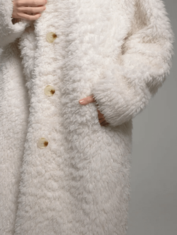 Шуба женская из 100% овечьей шерсти мериноса на зиму, белая, SilverFox