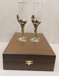 Набор бокалов для Шампанского на 2 персоны "Цветочный"