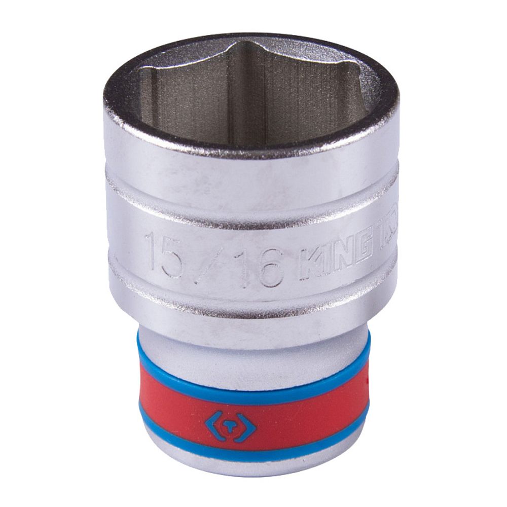 KING TONY (433530S) Головка торцевая стандартная шестигранная 1/2&quot;, дюймовая 15/16&quot;