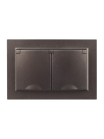 BRITE Розетка 2-местная с заземлением с защитными шторками и крышкой 16А в сборе IP44 РСбш12-3-44-БрТБ темная бронза IEK