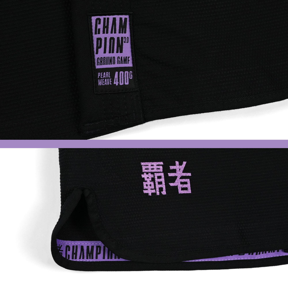 Женское Кимоно Ground Game CHAMPION 3.0 LAVENDER чёрное