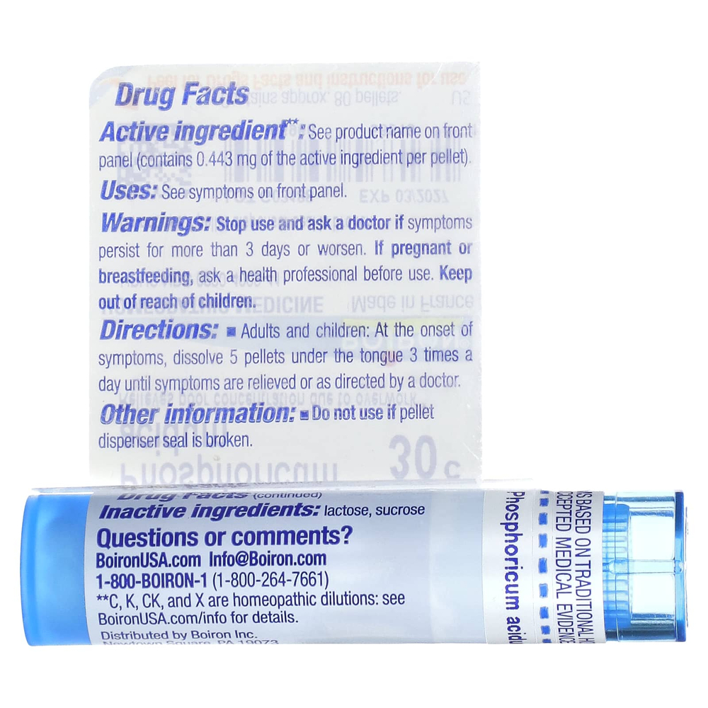 Boiron, Phosphoricum Acidum, 30C, Focus Remedy, прибл. 80 гранул