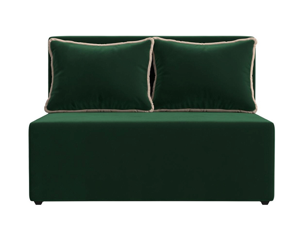 Диван прямой Лагуна, Зеленый\Бежевый, Велюр, 114433