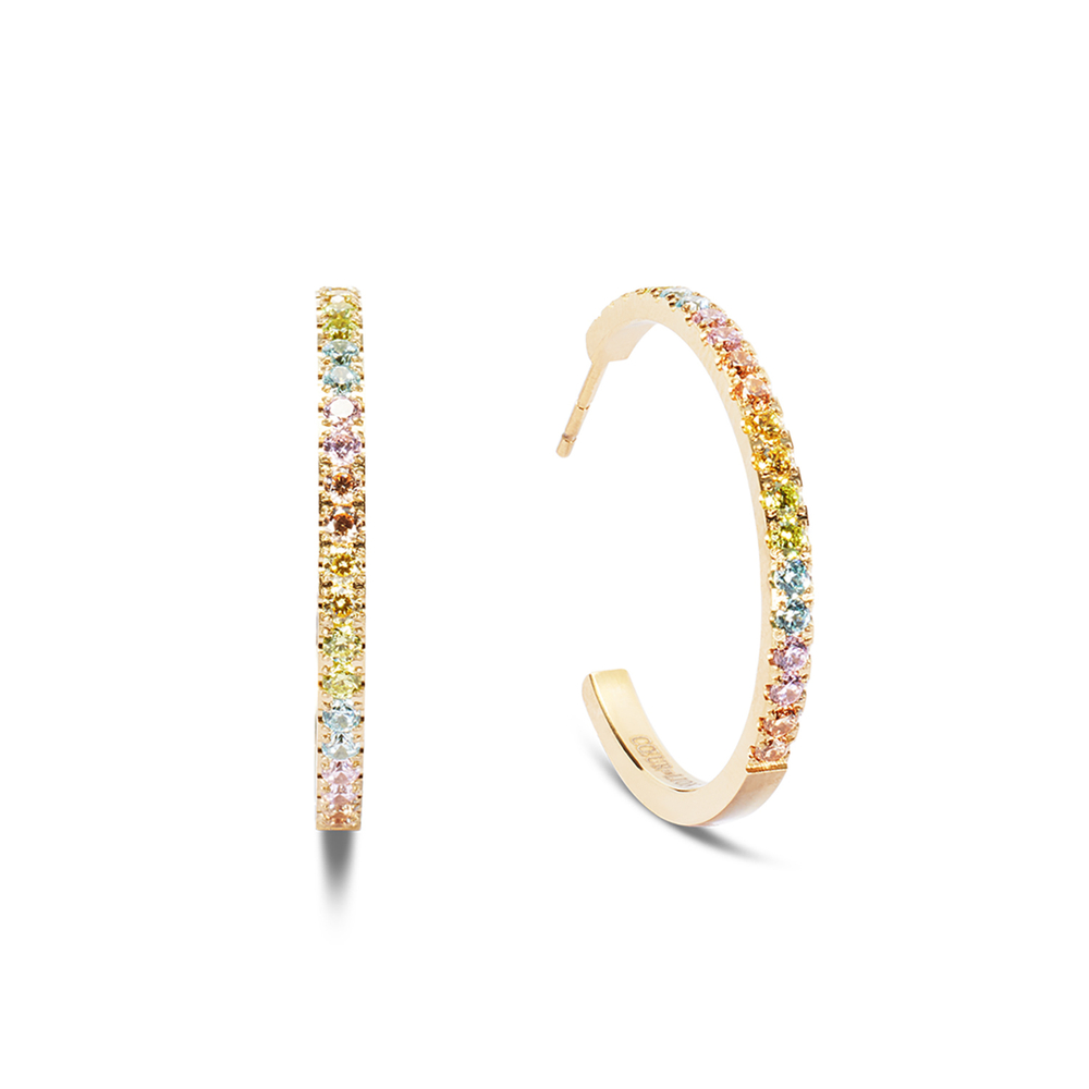 Серьги Coeur de Lion Hoop Multicolour Pastel Gold 30мм 0147/23-1590