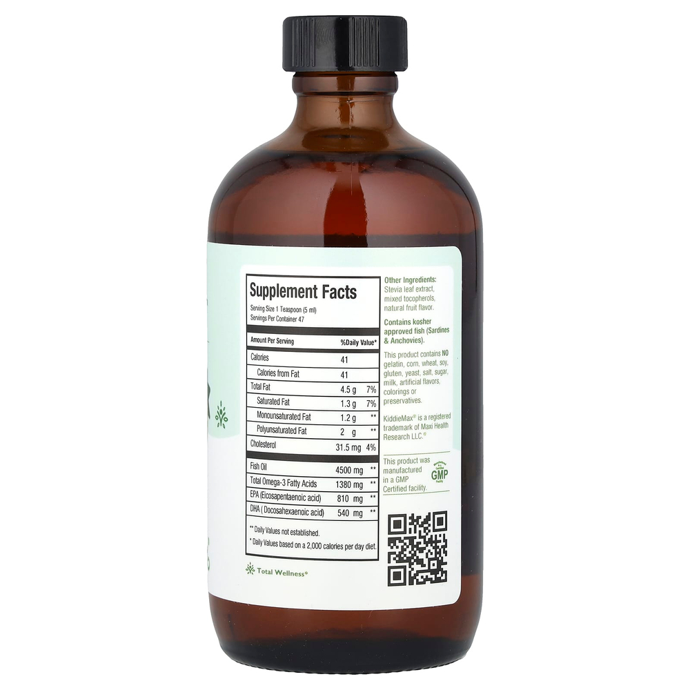 Maxi Health, KiddieMax® Maxi Omega-3 ™, натуральный фруктовый взрыв, 237 мл (8 жидк. Унций)