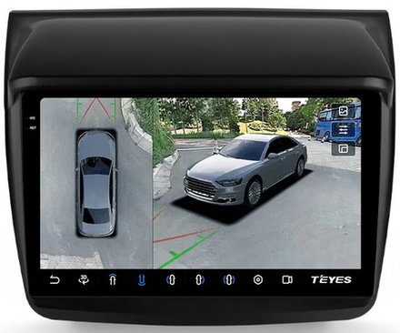 Магнитола для Mitsubishi L200 4 2006-2015, Pajero Sport 2 2008-2015 - Teyes CC3-2K-360 на Android 10, 2K QLED, 6Гб+128Гб, CarPlay, 4G SIM-слот, 4 камеры в комплекте