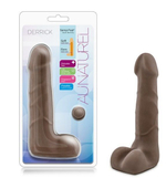 Коричневый фаллоимитатор Derrick - 17,78 см. (Цвет: коричневый)