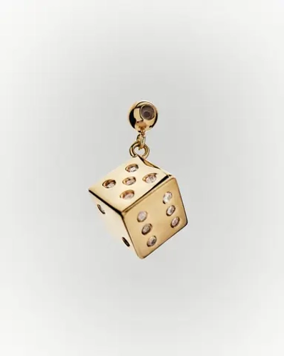 Подвеска-шарм Dice серебро 925 пробы покрытое золотом