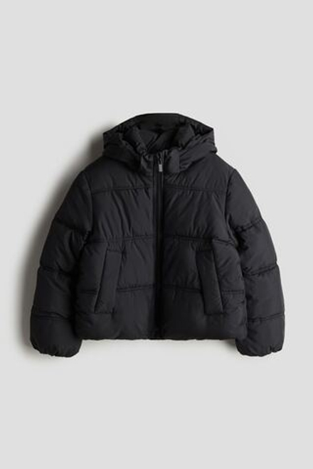 H&M Пуховая куртка с капюшоном, черный