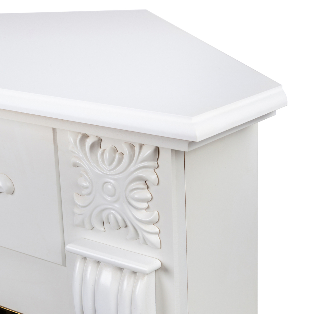 Каминокомплект Real Flame Dominica Corner WT с очагом Fobos Lux Black RC (угловой)